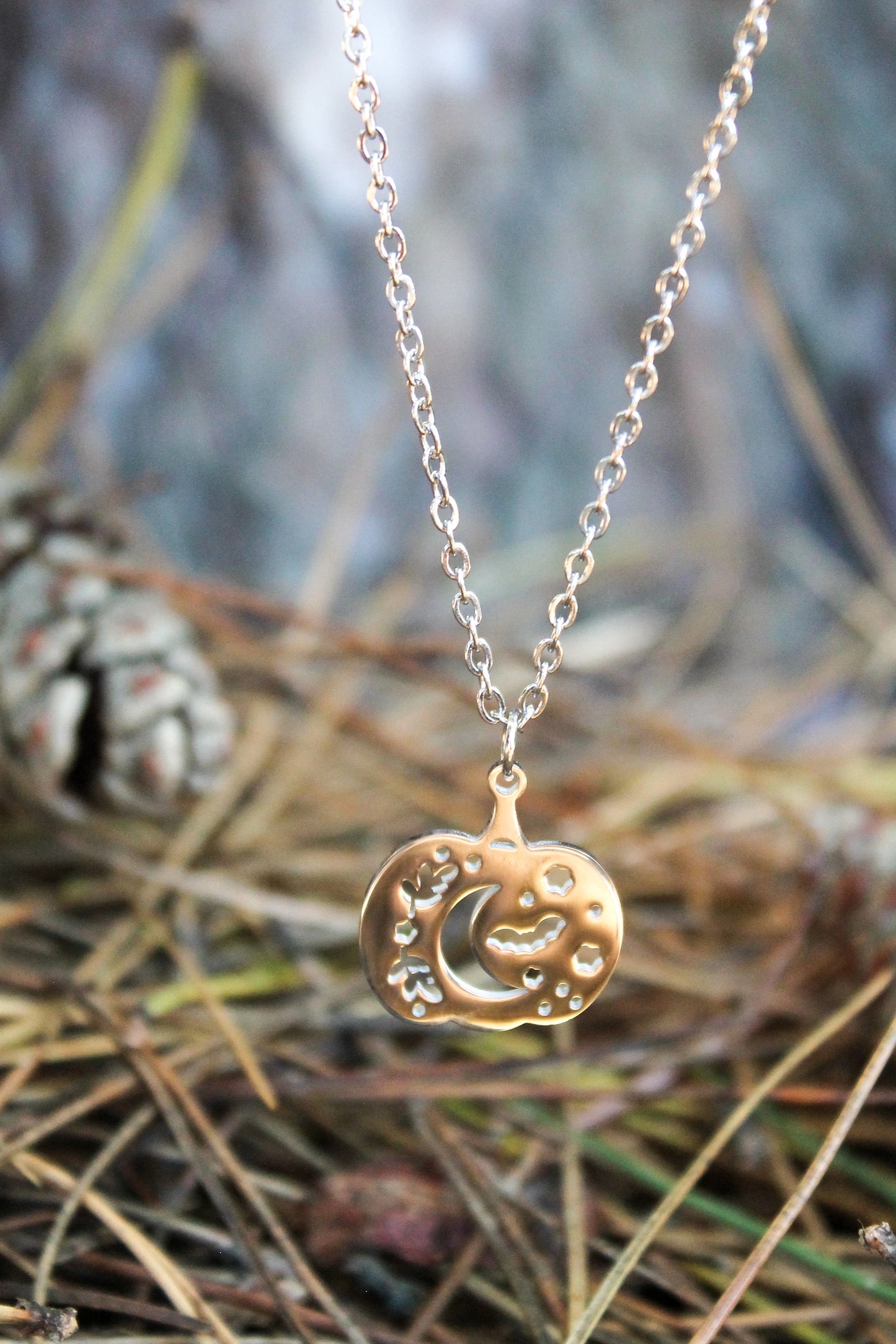 Silver Pumpkin - Necklace