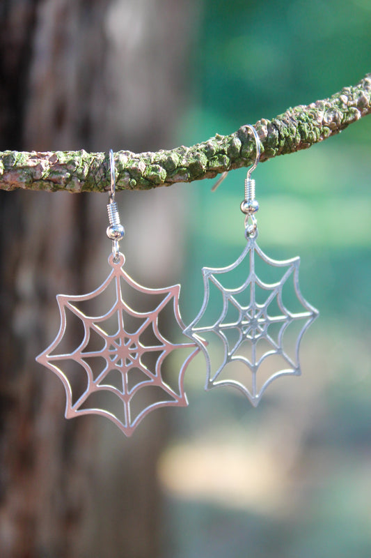 Silver Cobwebs - Earrings