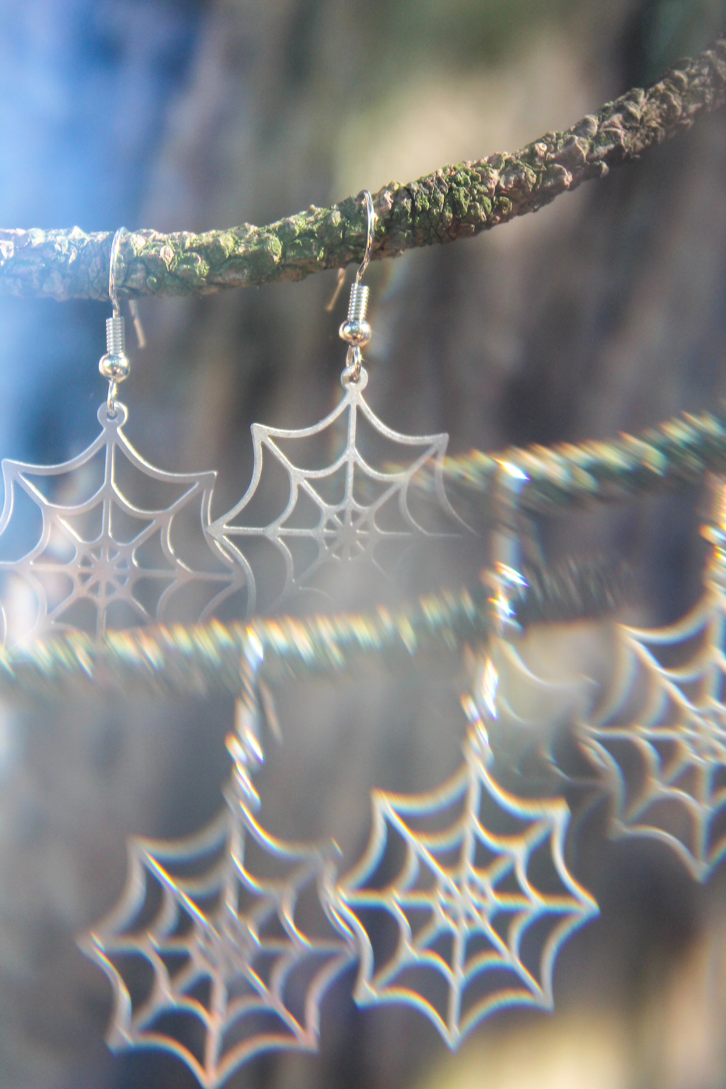 Silver Cobwebs - Earrings